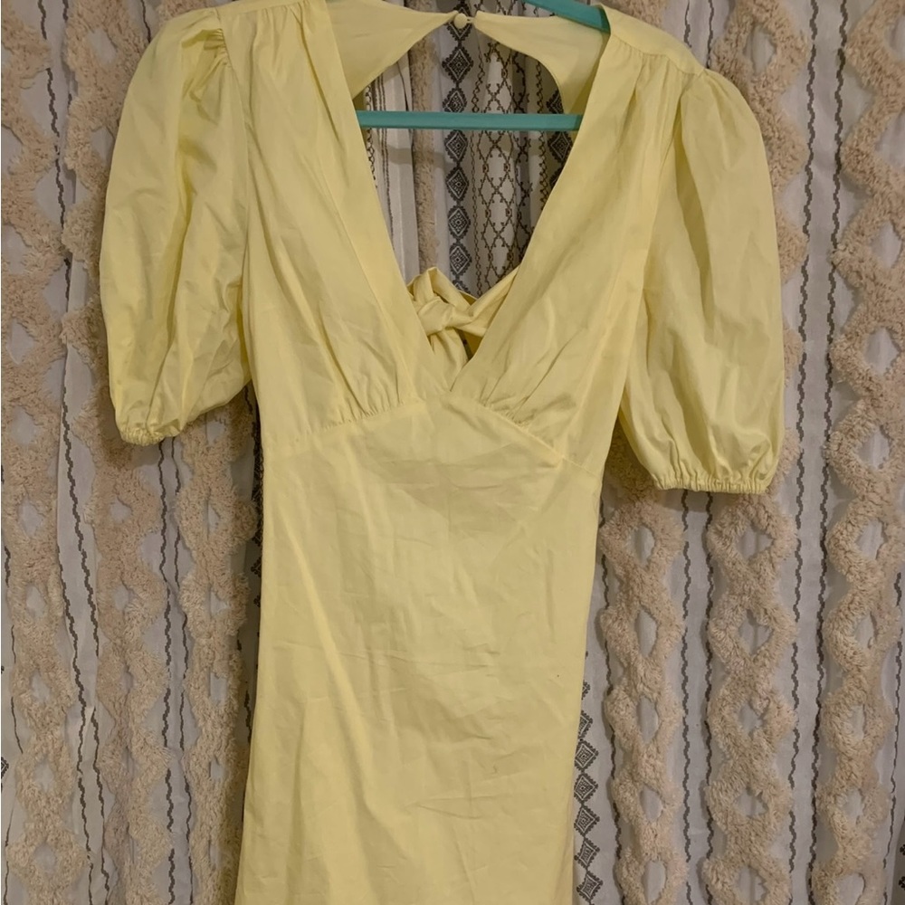 Forever 21 Yellow Mini Backless Dress